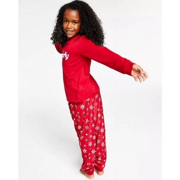 Matching Kid's Merry Snowflake Mix It Family Pajama Set, Size L 10/12 - Picture 2 of 4